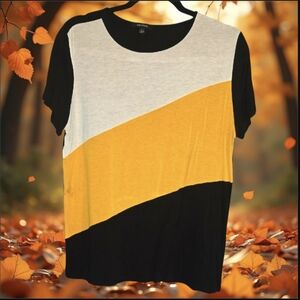 Ambiance Short Sleeve Tee in Black, Yellow, and Gray